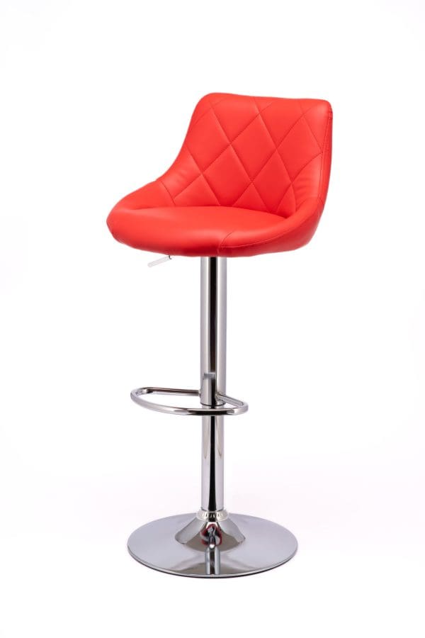 Bright red bar stool