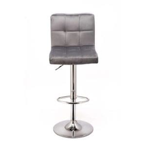 Grey velvet bar stool