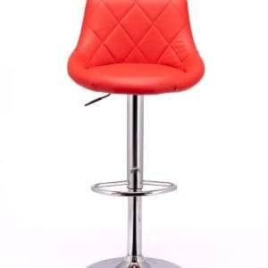 Red faux leather bar stool