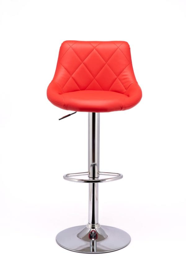 Red faux leather bar stool