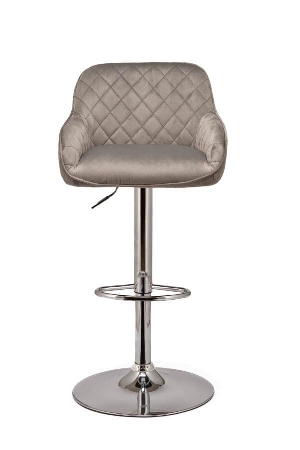 bergamo light velvet grey stool