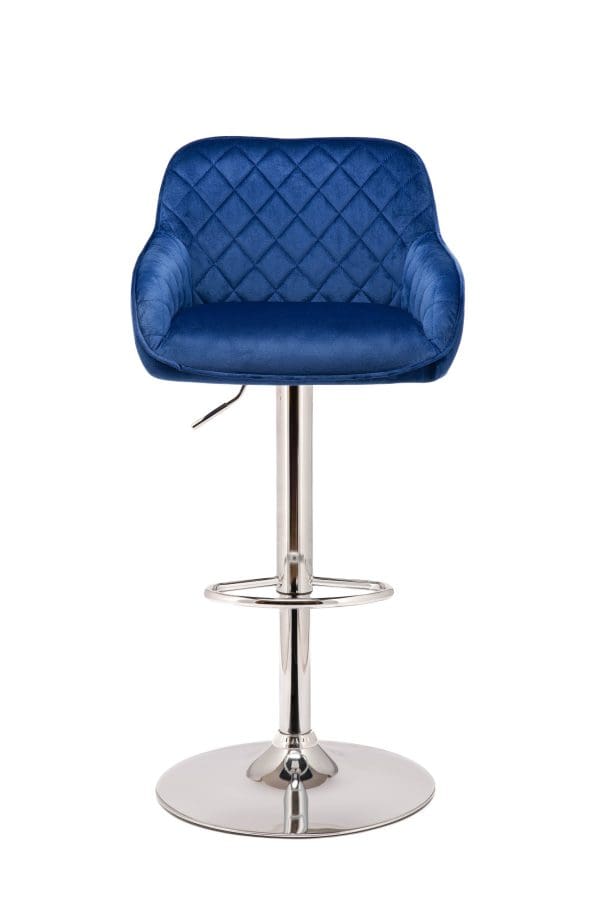bergamo navy blue velvet bar stool for sale