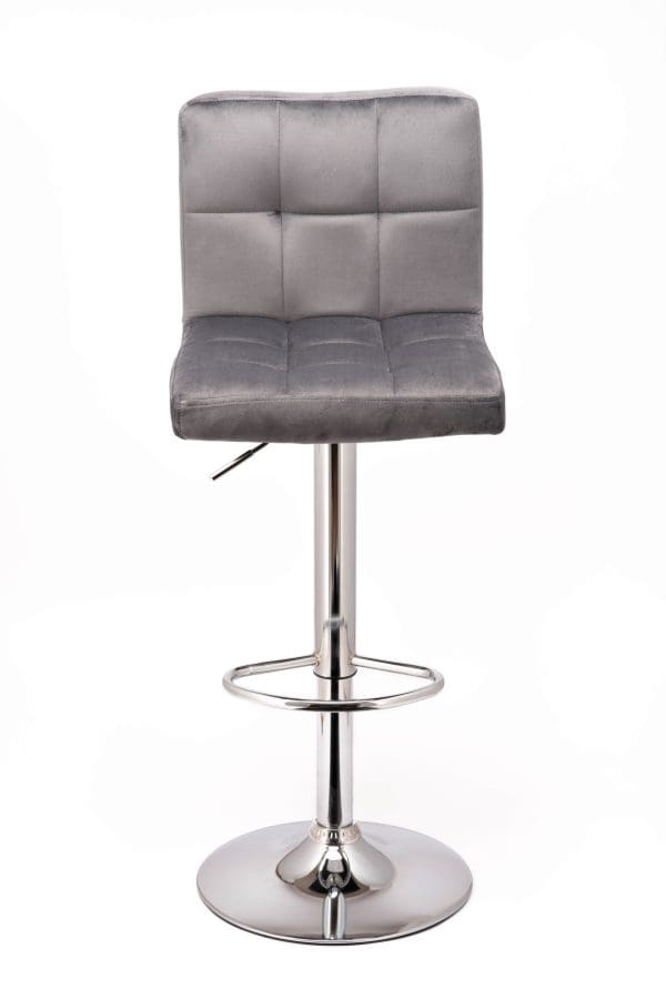 dark grey velvet bar stool