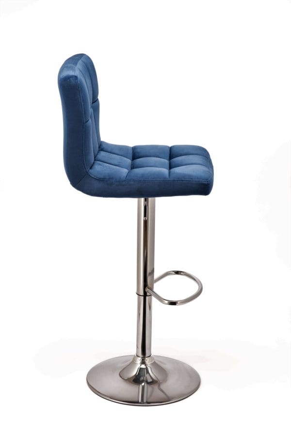 lazio navy blue bar stool side view