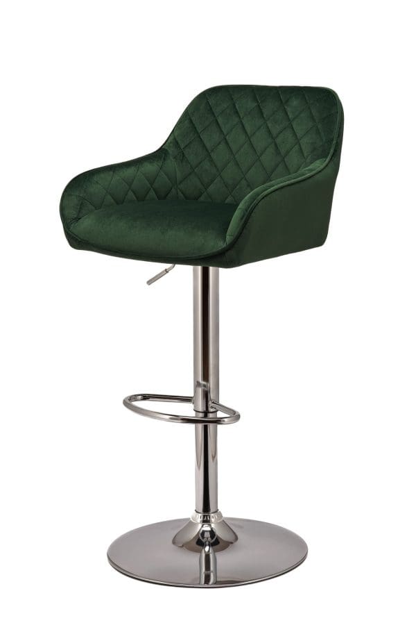 bergamo dark green velvet bar stool