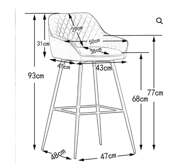 Dimensions of bar stool