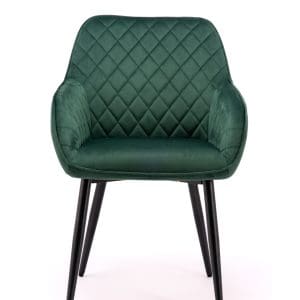 Green velvet dining chair