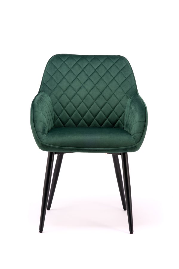Green velvet dining chair