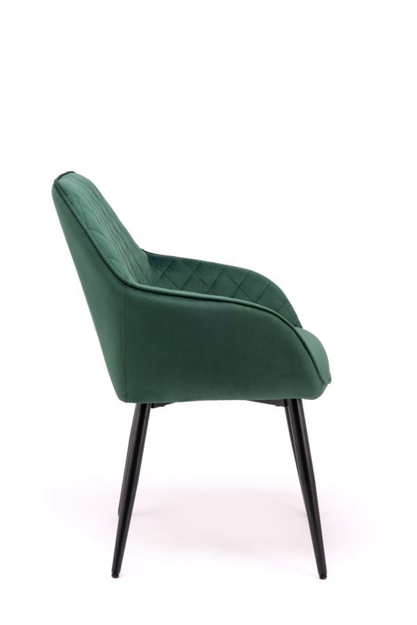 Green velvet dining chairs