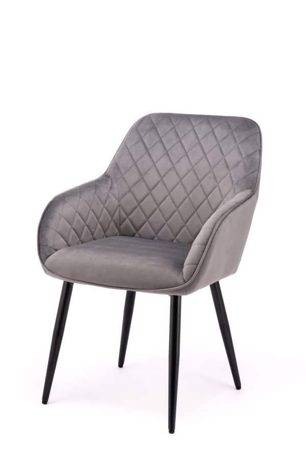 Grey velvet chair