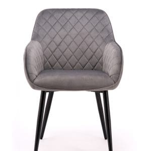 Grey velvet dining chair