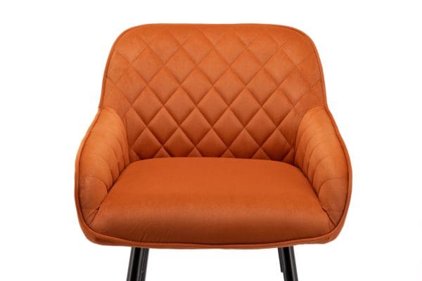 Orange velvet bar stool