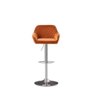 orange velvet bar stool