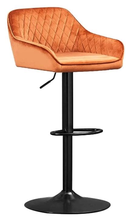 orange velvet bar stools