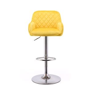 Bergamo Yellow velvet bar stool