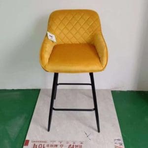 Mustard Velvet Lombardy bar stool