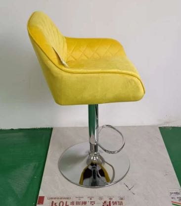 yellow velvet bar stools