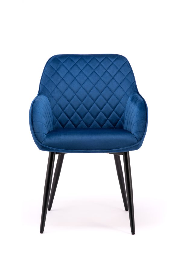 Navy blue velvet dining chair