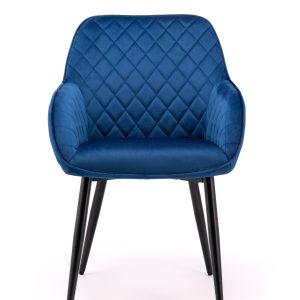 Navy blue velvet dining chair