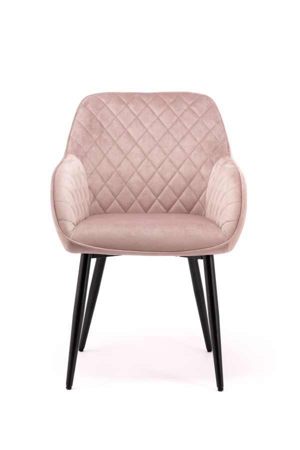 Pink velvet dining chair
