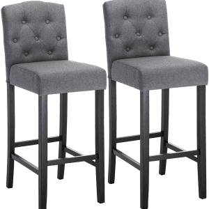 pair of grey kitchen high stools