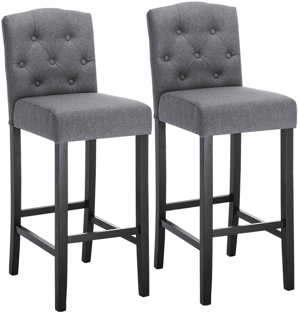 pair of grey kitchen high stools