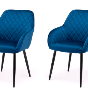 Set of Navy blue velvet dining chairs