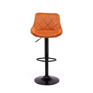 Orange bar stool with black chrome