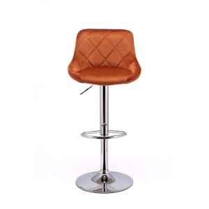 Sienna Orange velvet bar stool