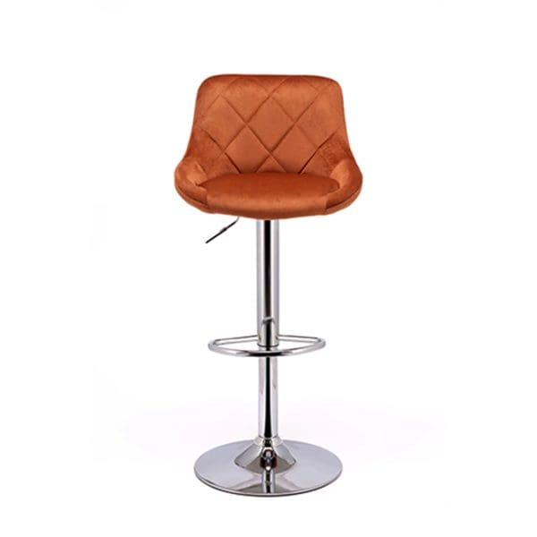 Sienna Orange velvet bar stool