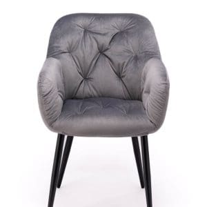 Grey velvet florence dining chair for sale