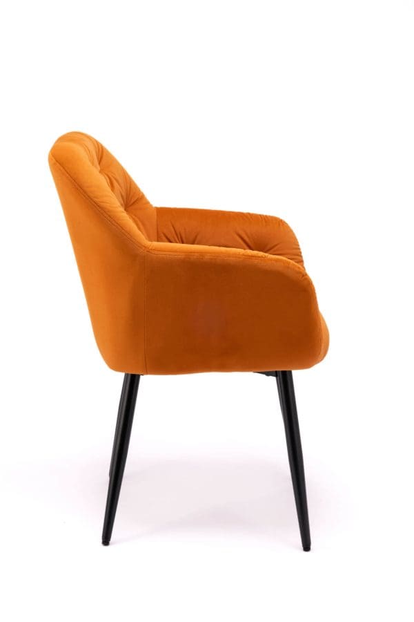 Orange velvet dining chair on sale