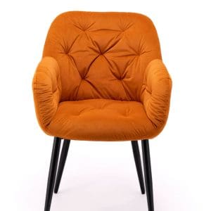 Orange velvet florence dining chair