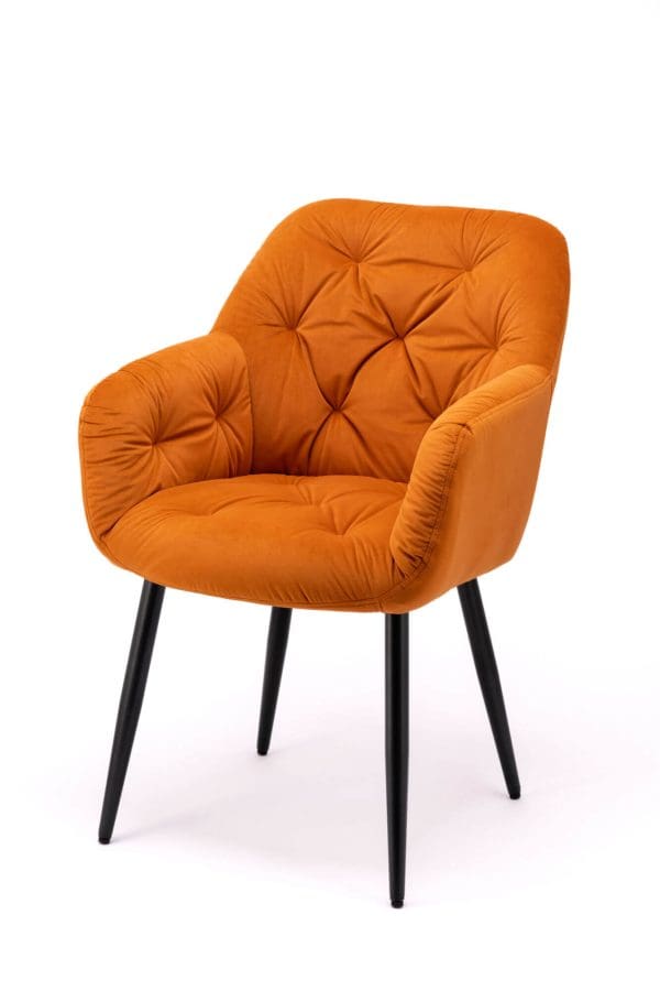 Orange velvet florence dining chair for sale