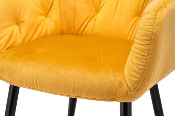 mustard florence dining chair close up