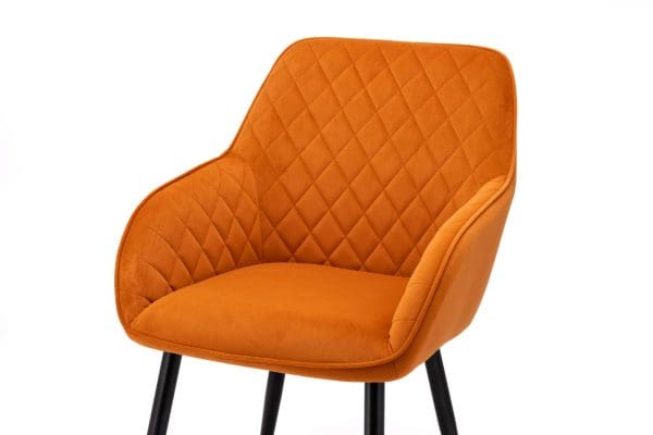 Dining chair orange velvet