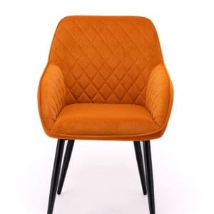 Orange velvet dining chair
