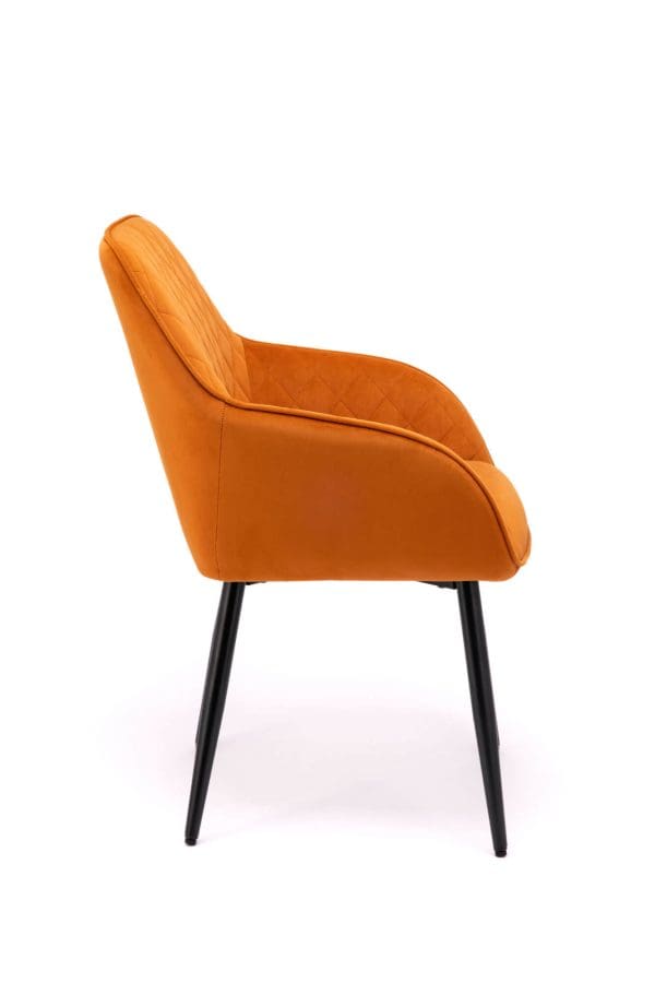 Orange velvet dining chair on sale