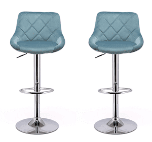 pair of teal blue bar stools