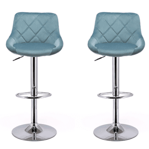 pair of teal blue bar stools