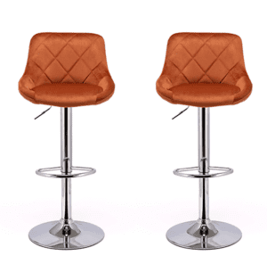 sienna orange velvet bar stools