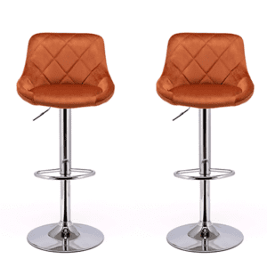 sienna orange velvet bar stools